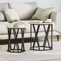 Berkfield Home Side Tables 2 pcs Sonoma Oak Engineered Wood in Brown
