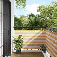 Berkfield Home Balcony Screen Yellow & White Stripe 90x1000 cm