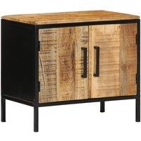 Berkfield Home Bedside Cabinet 50x30x45 cm Solid Wood Rough Mango in Brown | Size: 50 x 30 x 45 cm