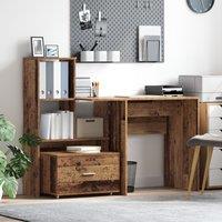 Berkfield Home Drawer Cabinet Old wood Particle board Medium Drawer Cabinet in Brown
