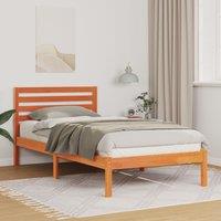 Berkfield Home with Headboard Wax brown 90 x 200 cm Solid pine wood