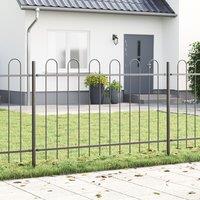 Berkfield Home Grey Garden Fence with Hoop Top 8.5x0.8 m Steel