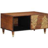 Berkfield Home Coffee Table 80x50x40 cm Solid Wood Mango in Brown | Size: 80 x 50 x 40 cm