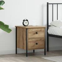 Berkfield Home Bedside Cabinet Artisan Oak 40x42x50 cm Engineered Wood in Beige | Size: 40 x 42 x 50 cm