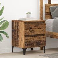 Berkfield Home Bed Cabinet Old Wood 40x35x50 cm Engineered Wood in Brown | Size: 40 x 35 x 50 cm