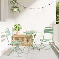 Berkfield Home Folding Garden Chairs 2 pcs Light Mint 42x52x82 cm Powder-coated Steel in Green | Size: 42 x 52 x 82 cm
