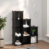 Berkfield Home Storage Cube Organiser with 9 Cubes Black PP