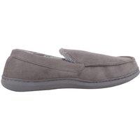 ABSOLUTE FOOTWEAR Men's Easy Slip on Wide Fitting Moccasin Style Faux Fur Slippers in Grey | Size: 8