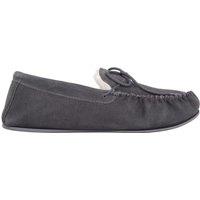 SNUGRUGS Men's Monty, Suede Wool Moccasins with Rubber Sole in Dark Grey | Size: 12