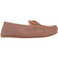 SNUGRUGS Men's Monty, Suede Wool Moccasins with Rubber Sole in Light Brown | Size: 12