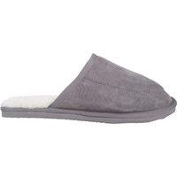 SNUGRUGS Men's Jesse, Suede Wool Mule Open Back Slippers with Lightweight Sole in Grey | Size: 7