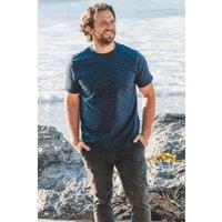 Rapanui Clothing Men's Neppy Textured T-shirt in Mid Blue | Size: XS