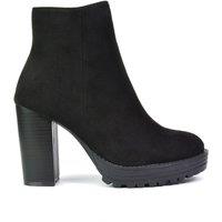 XY London Women's 'Cole' Ankle Boots With Platform Heel in Jet Black | Size: 7