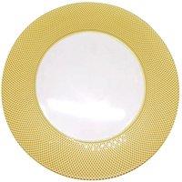 Neel Blue 33cm Charger Plates Checkered Design Glass Plates for Dinner Table Decoration in Gold