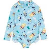 Bluey Girl's 1 Piece Swimming Costume | Blue | Official Merch | Size: 4-5 Years