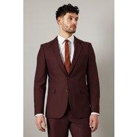 Burton Men's Claret Burgundy Slim Fit Suit Jacket | Size: 38S