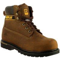 Caterpillar Men's 'Holton S3' Leather Safety Boots in Brown | Size: 9