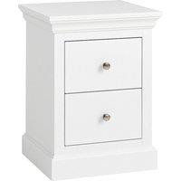 Melody Maison White 2 Drawer Bedside Table - Slimline Haxey White Range
