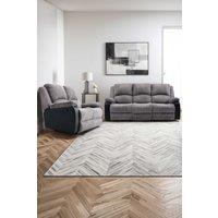 More4Homes Postana Manual Recliner Bonded Leather 2+3 Seater Sofa Set in Grey