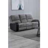 More4Homes Postana 3 Seater Manual High Back Jumbo Cord Fabric Recliner Sofa in Grey