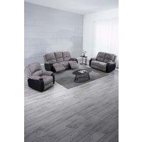 More4Homes Postana Manual Recliner Bonded Leather 1+2+3 Seater Sofa Set in Grey