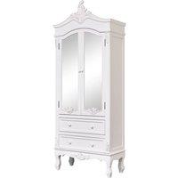 Melody Maison Antique White Mirrored Closet - Pays Blanc Range