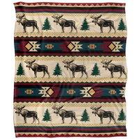 JQ Licensing Southwest Moose Silky Touch Super Soft Throw Blanket 152 X 127 cm in White