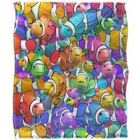 JQ Licensing Royce Mcclure Clown Fish Clown School Pattern Silky Touch Super Soft Throw Blanket 152 X 127 cm in White