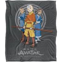 Avatar: The Last Airbender Avatar The Last Airbender Team Avatar Silky Touch Super Soft Throw Blanket 152 X 127 cm in White