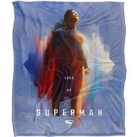 Superman 2025 Look Up Shield Silky Touch Super Soft Throw Blanket 152 X 127 cm in White