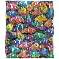 JQ Licensing Royce Mcclure Clowning Around Clown Fish Pattern Silky Touch Super Soft Throw Blanket 152 X 127 cm in White
