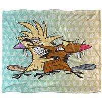 Nickelodeon Angry Beavers Brothers Silky Touch Super Soft Throw Blanket 152 X 127 cm in White