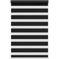 New Edge Blinds Black Day & Night Zebra Roller Blind (165cm drop) - 70cm | Size: 60 cm