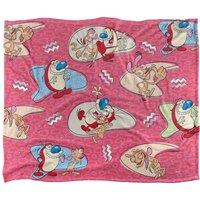 Ren & Stimpy Pattern Silky Touch Super Soft Throw Blanket 152 X 127 cm in White