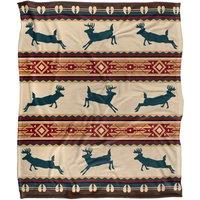 JQ Licensing Southwest Lodge Deer Silky Touch Super Soft Throw Blanket 152 X 127 cm in White