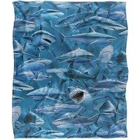 JQ Licensing Royce Mcclure Great White Shark Attack Pattern Silky Touch Super Soft Throw Blanket 152 X 127 cm