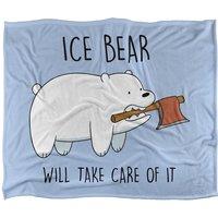 Cartoon Network We Bare Bears Take Care of It Silky Touch Super Soft Throw Blanket 152 X 127 cm in White