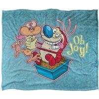 Ren & Stimpy Oh Joy Silky Touch Super Soft Throw Blanket 152 X 127 cm in White
