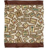 JQ Licensing Lodge Fishing Silky Touch Super Soft Throw Blanket 152 X 127 cm in White