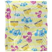 Blues Clues Blues Hanukka Pattern Silky Touch Super Soft Throw Blanket 152 X 127 cm in White