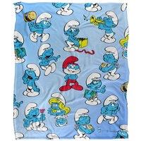 The Smurfs All Over Silky Touch Super Soft Throw Blanket 152 X 127 cm in White