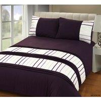 Rapport Home Brooklyn Polyester Duvet Cover Set With Pillowcase in Aubergine | Size: Double