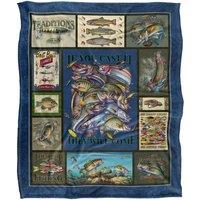 JQ Licensing Fishing Logo Silky Touch Super Soft Throw Blanket 152 X 127 cm in White