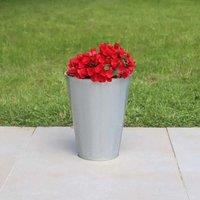 Woven Wood 33cm Zinc Silver Cone Planter