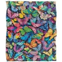 JQ Licensing Royce Mcclure Butterfly Magic Pattern Silky Touch Super Soft Throw Blanket 152 X 127 cm in White