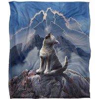 JQ Licensing Jlo Baby Wolf Howling Silky Touch Super Soft Throw Blanket 152 X 127 cm in White