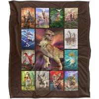JQ Licensing Royce Mcclure Dino Mosaic Silky Touch Super Soft Throw Blanket 152 X 127 cm in White