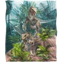 JQ Licensing Royce Mcclure Bad Boy Raptor Dinosaurs Silky Touch Super Soft Throw Blanket 152 X 127 cm in White