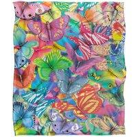 JQ Licensing Royce Mcclure Butterfly Magic Colorful Pattern Silky Touch Super Soft Throw Blanket 152 X 127 cm in White