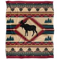 JQ Licensing Moose Lodge Silky Touch Super Soft Throw Blanket 152 X 127 cm in White